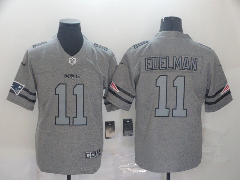 Men's New England Patriots Julian Edelman #11 Gray Jersey